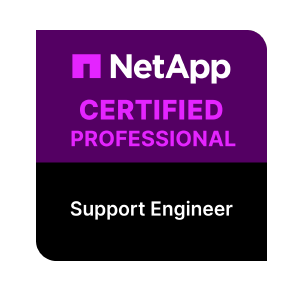 NetApp Certified Professional – Support Engineer